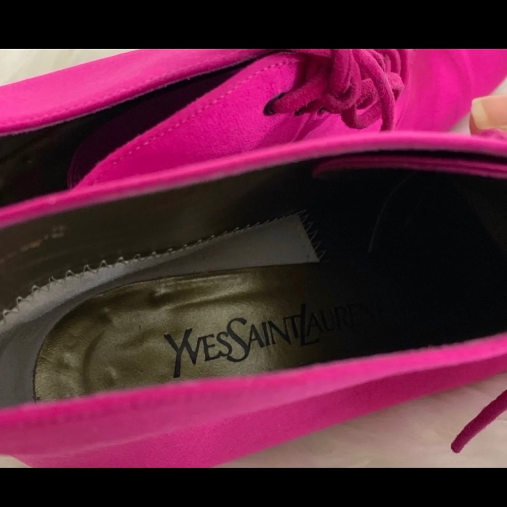 YVES SAINT LAURENT Pink Satin Boots Size 6 - Picture 17 of 17